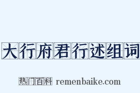 大行府君行述组词是什么意思的图片